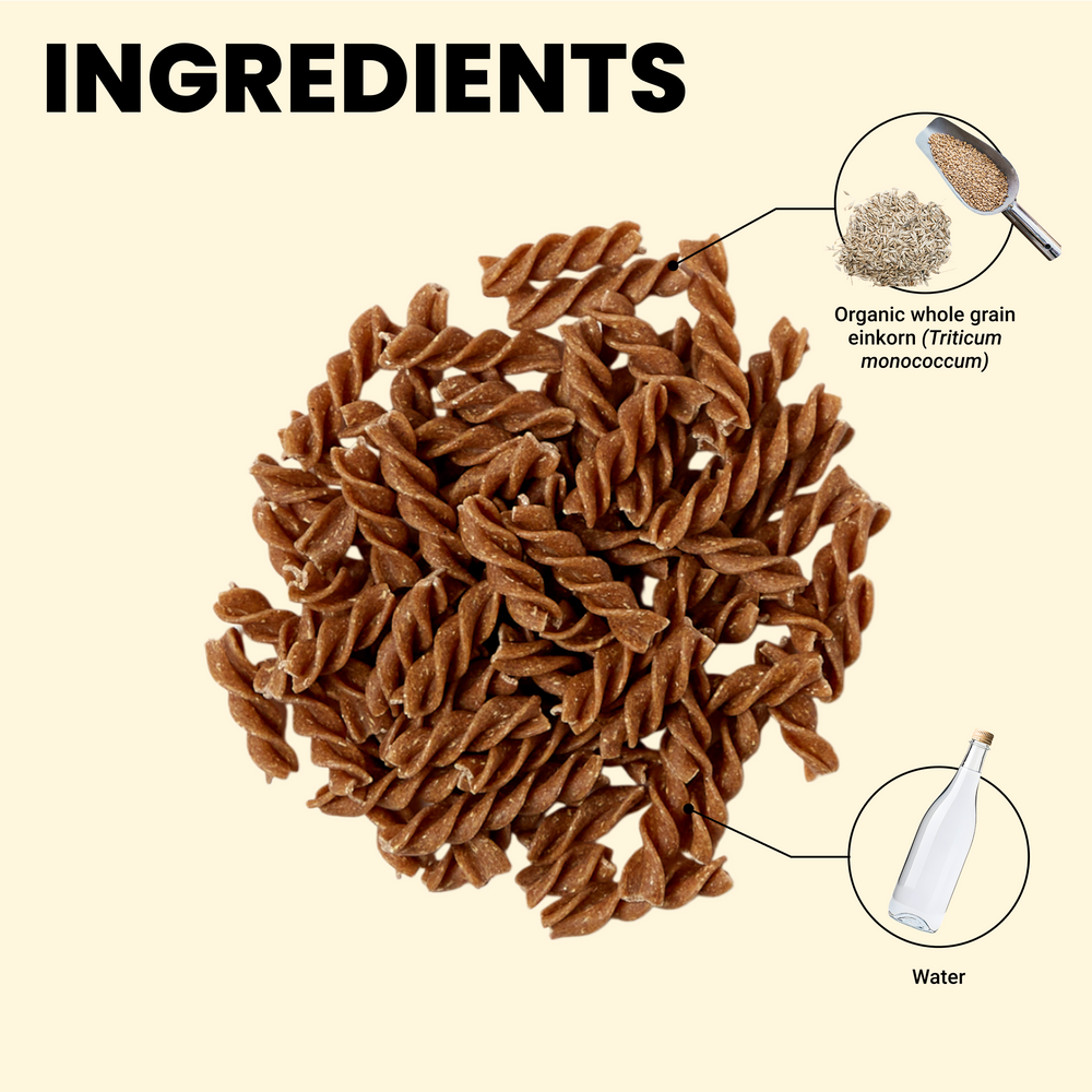 Ingredients list for Organic Einkorn Fusilli