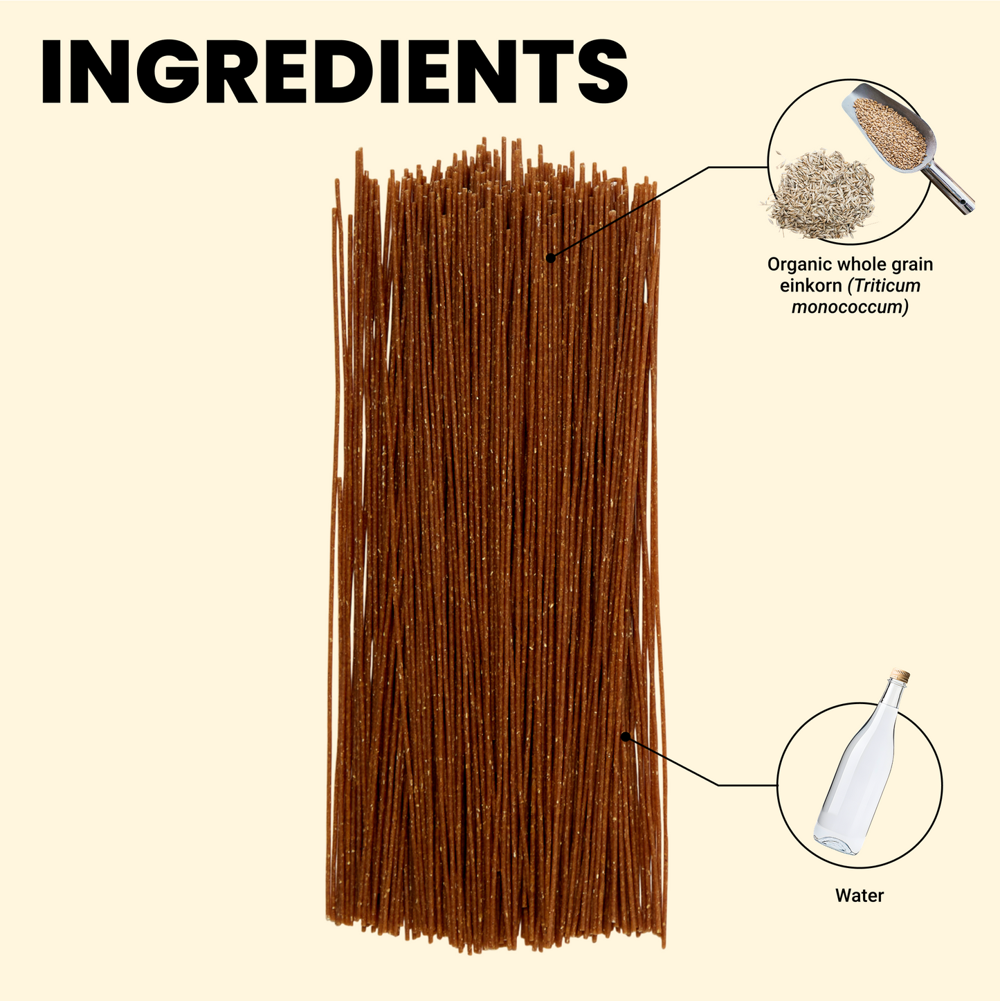 Ingredients list for Organic Einkorn Spaghetti
