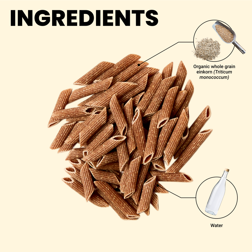 Ingredients list for Organic Einkorn Penne