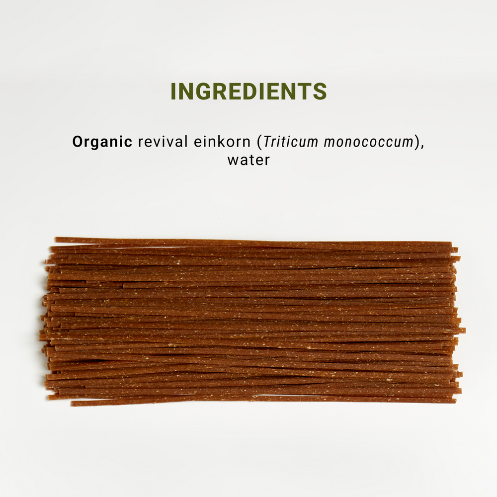 Ingredients list for Organic Einkorn Linguine