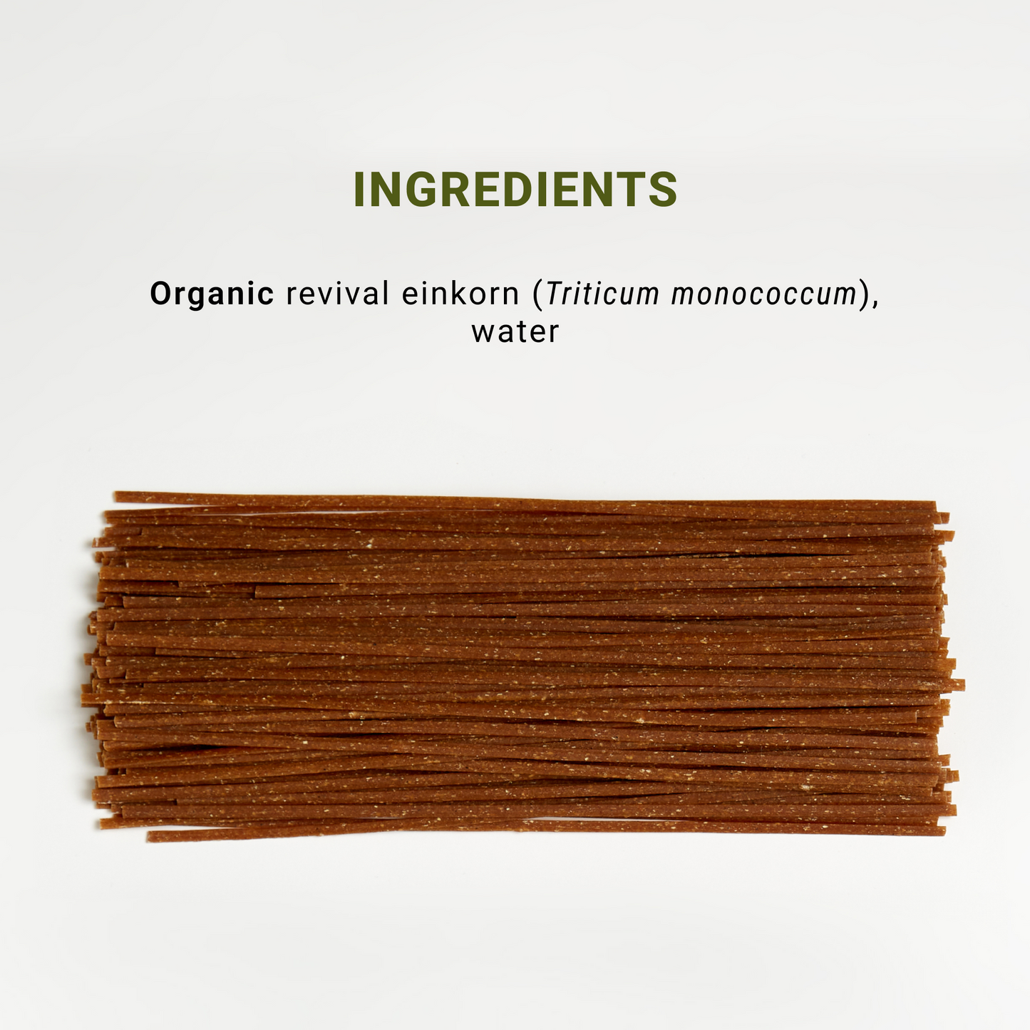 Ingredients list for Organic Einkorn Linguine