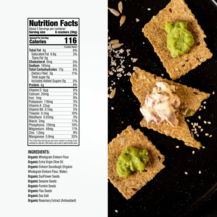 Nutrition Facts of Seeds & Sea Salt Crackers